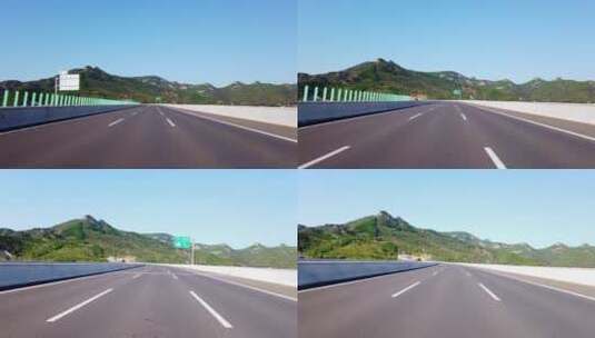 4k 户外高速公路天际线和自然风光高清在线视频素材下载