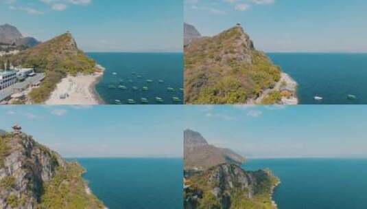 航拍4K云南抚仙湖海岸岛屿湖泊宣传片素材高清在线视频素材下载