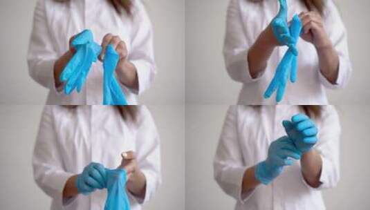 4K医生戴手套做手术医用手套高清在线视频素材下载