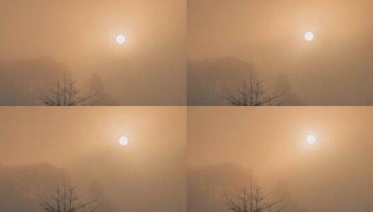 云雾中升起的太阳高清在线视频素材下载