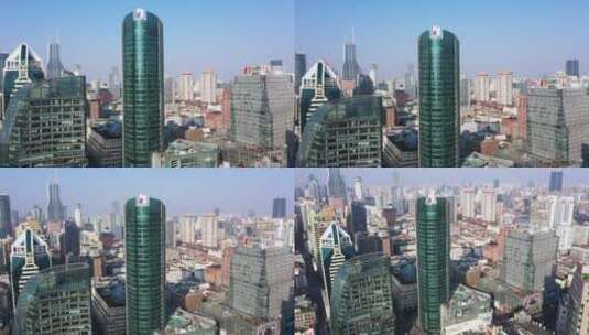 4K上海南京东路宏伊广场航拍高清在线视频素材下载