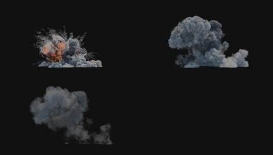4k巨大的大型爆炸烟尘火光光效-alpha (16)高清在线视频素材下载