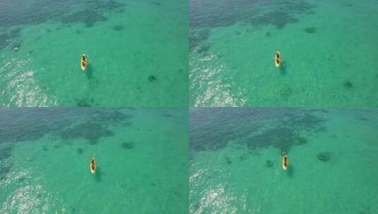 海上行驶的皮划艇高清在线视频素材下载