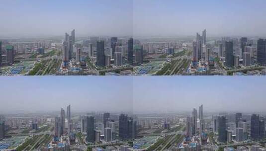 4k 航拍南京河西新城CBD建筑景观高清在线视频素材下载