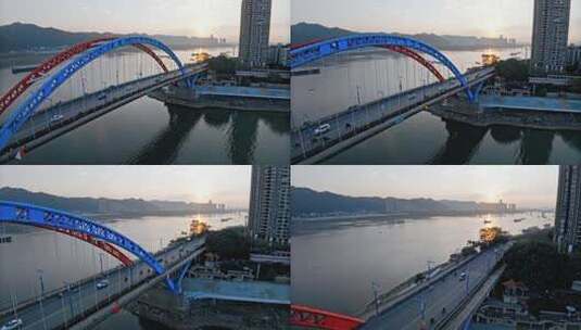 【正版素材】梧州鸳鸯江大桥高清在线视频素材下载