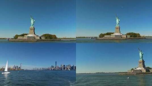 自由女神像美国标志火炬青铜像纽约高清在线视频素材下载