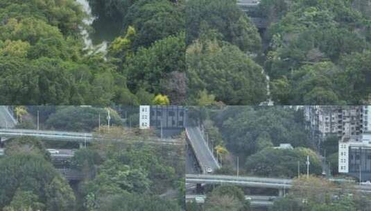 航拍福州城市内河河流 福州白马河高清在线视频素材下载