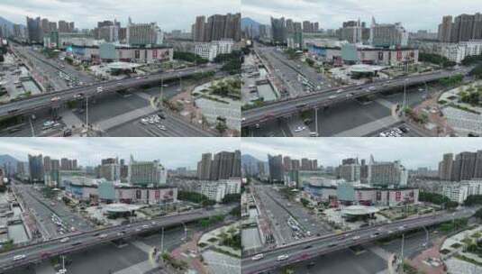 福州市台江万象宝龙商圈城市航拍景观高清在线视频素材下载