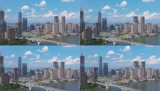 广州黄埔国际金融城航拍高清在线视频素材下载