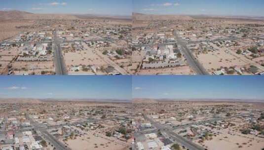 航拍沙漠小镇高清在线视频素材下载
