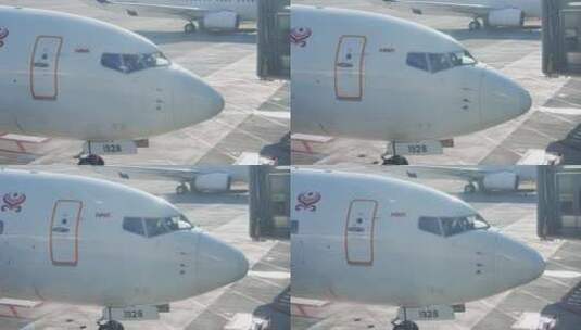 海南航空飞机停靠机场高清在线视频素材下载
