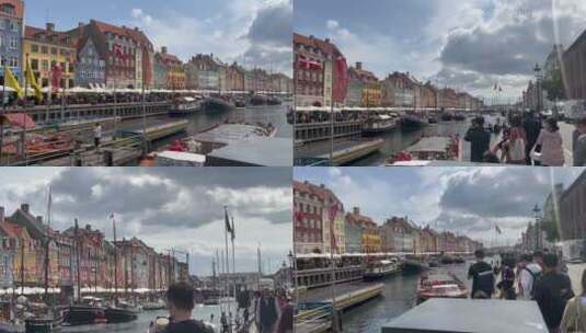 北欧丹麦首都哥本哈根码头高清在线视频素材下载