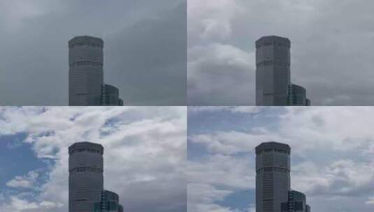赛格电子大厦乌云飘动雷雨将至高清在线视频素材下载
