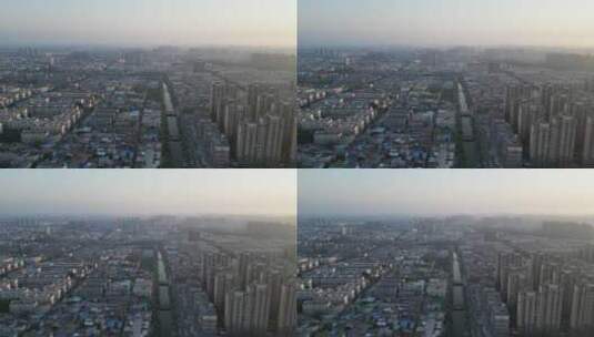 航拍河南许昌城市风光高清在线视频素材下载