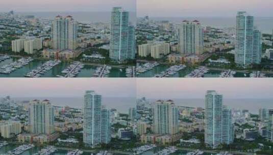 迈阿密海滩鸟瞰图高清在线视频素材下载