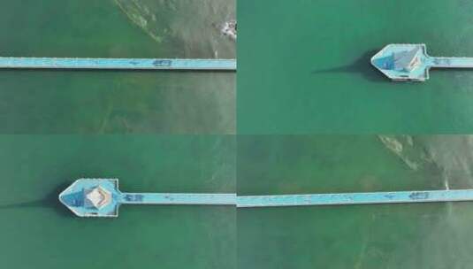 青岛西海岸海军公园深蓝之光栈桥高清在线视频素材下载