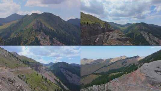 航拍新疆白石峰风景区高清在线视频素材下载