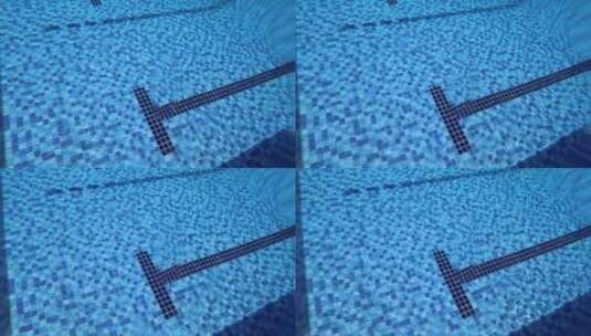 4K低角度拍摄纯净游泳池水波荡漾高清在线视频素材下载