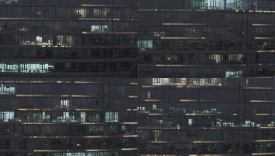 航拍上海松江凯悦酒店夜景建筑外立面高清在线视频素材下载
