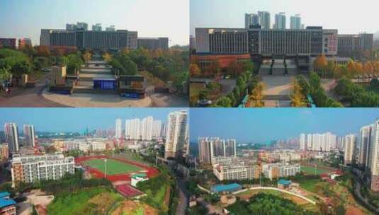 重庆合川职业教育中心航拍高清在线视频素材下载