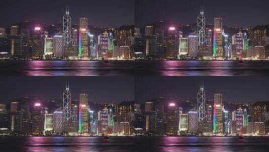 香港灯火辉煌的夜景高清在线视频素材下载