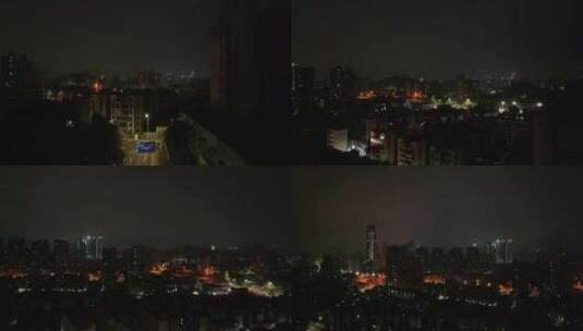 深圳罗湖区夜景航拍高清在线视频素材下载