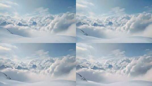 概念背景，云雪和山峰高清在线视频素材下载