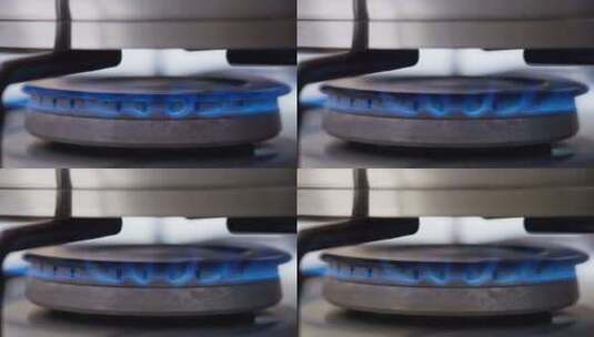 蓝色火焰 燃烧 烹饪 厨房高清在线视频素材下载