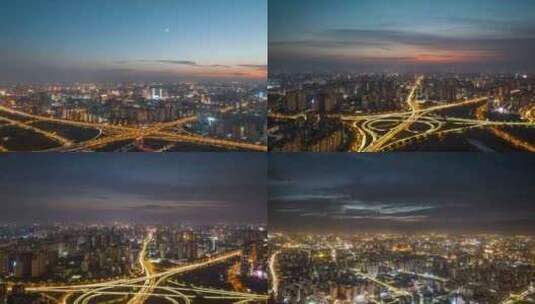 郑州日落夜景高清在线视频素材下载