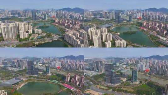 4K航拍广州南沙自贸区城区11高清在线视频素材下载