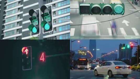 交通红绿灯读秒变换高清在线视频素材下载