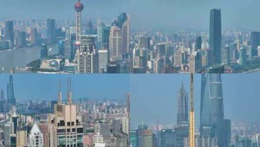 上海市黄浦区外滩高楼大厦摩天大楼航拍城市高清在线视频素材下载