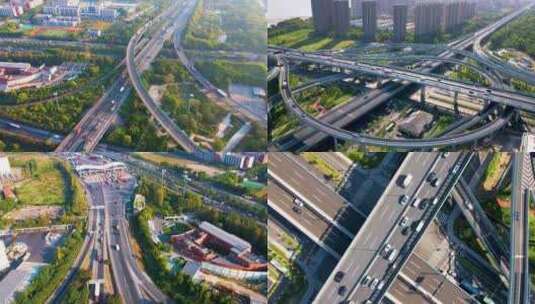杭州立交桥汽车车辆车流延时合集高清在线视频素材下载
