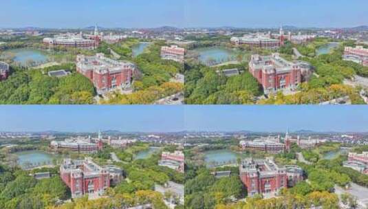 华东政法大学 松江大学城 最美大学航拍高清在线视频素材下载