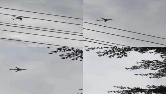 飞机飞过天空高清在线视频素材下载