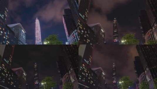 深圳福田平安金融中心夜景高清在线视频素材下载