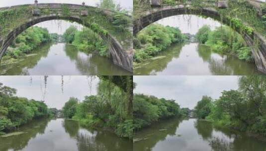 德清寿昌桥穿桥洞（单镜头）高清在线视频素材下载