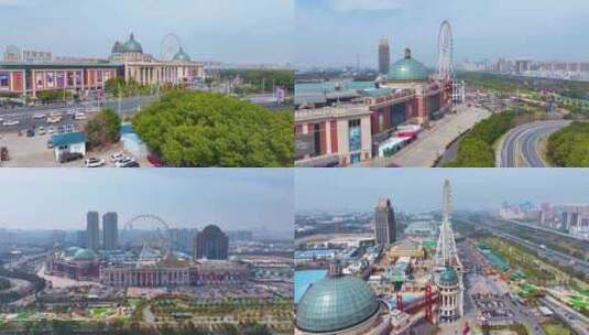 江苏常州江南环球港航拍新北区城市地标风景高清在线视频素材下载