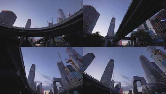 移动仰拍北京CBD（源素材）高清在线视频素材下载