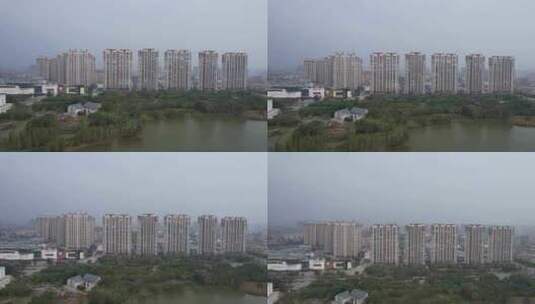 广西钦州城市风光城市建设航拍高清在线视频素材下载