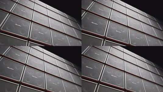 以无尽墙壁图案的形式堆叠在舞台上的播放柜高清在线视频素材下载