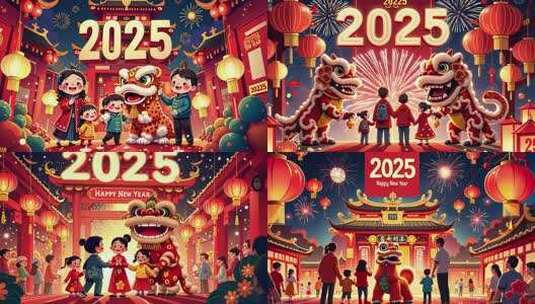 2025春节舞狮高清在线视频素材下载