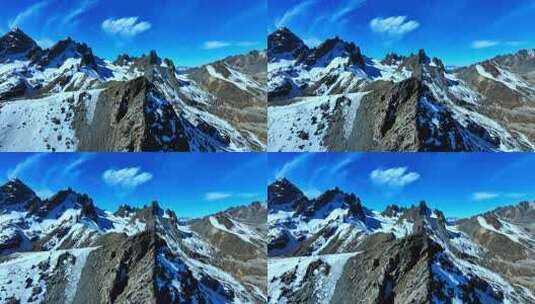 航拍壮观的雪山景色高清在线视频素材下载