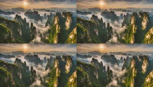 山峦云海日出自然风光高清在线视频素材下载