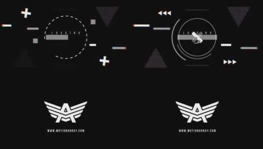 炫酷黑白故障动画游戏视频AE模板高清AE视频素材下载