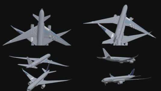 飞机三维立体模型元素展示高清AE视频素材下载