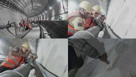 深圳地铁施工建设建造现场高清在线视频素材下载