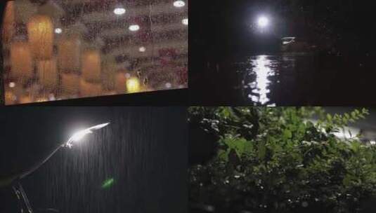 小区雨夜空景4k高清在线视频素材下载