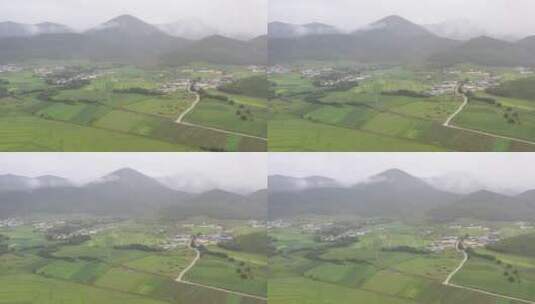 航拍4k原始村落西藏云南香格里拉高清在线视频素材下载