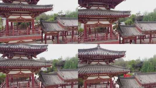 中国寺庙古建筑航拍垂直升高空镜实拍高清在线视频素材下载